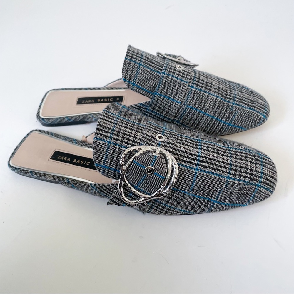 Zara Plaid Loafer Mule